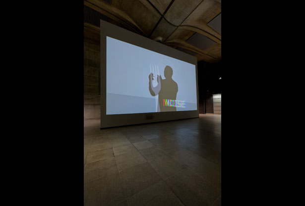 Canary Wharf Screen (installation view), courtesy of Art on the Underground, image © Benedict Johnson